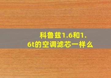 科鲁兹1.6和1.6t的空调滤芯一样么