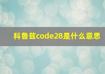 科鲁兹code28是什么意思