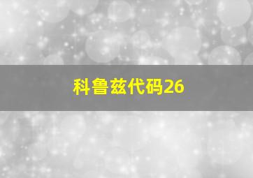 科鲁兹代码26