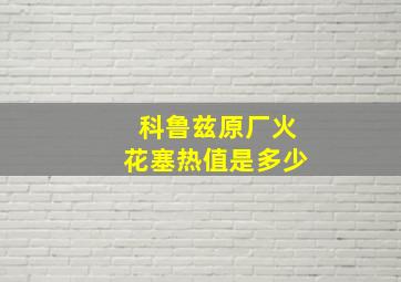 科鲁兹原厂火花塞热值是多少