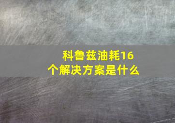 科鲁兹油耗16个解决方案是什么