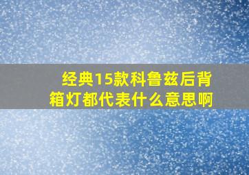 经典15款科鲁兹后背箱灯都代表什么意思啊