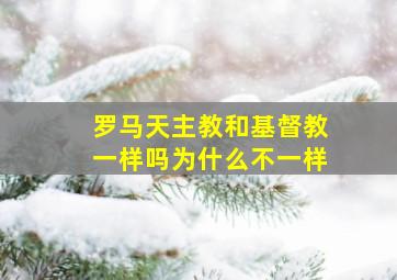 罗马天主教和基督教一样吗为什么不一样