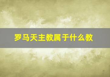 罗马天主教属于什么教