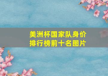 美洲杯国家队身价排行榜前十名图片