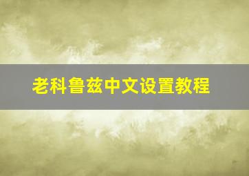 老科鲁兹中文设置教程