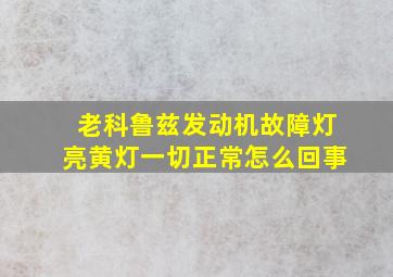 老科鲁兹发动机故障灯亮黄灯一切正常怎么回事