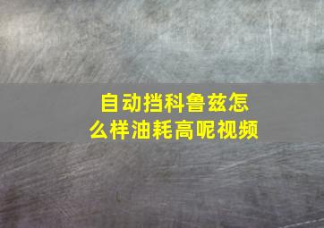 自动挡科鲁兹怎么样油耗高呢视频