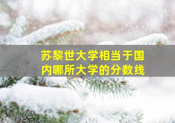 苏黎世大学相当于国内哪所大学的分数线