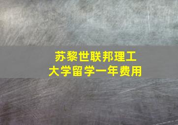 苏黎世联邦理工大学留学一年费用