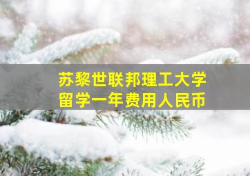 苏黎世联邦理工大学留学一年费用人民币