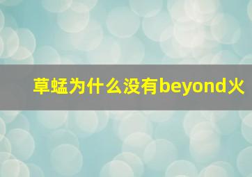 草蜢为什么没有beyond火