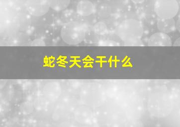 蛇冬天会干什么