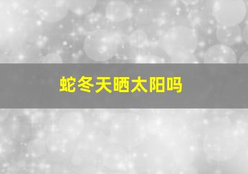 蛇冬天晒太阳吗