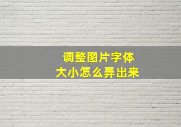 调整图片字体大小怎么弄出来