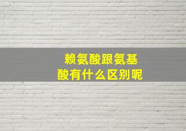 赖氨酸跟氨基酸有什么区别呢