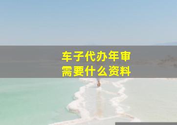 车子代办年审需要什么资料