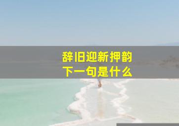 辞旧迎新押韵下一句是什么