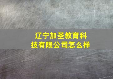 辽宁加圣教育科技有限公司怎么样