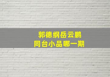 郭德纲岳云鹏同台小品哪一期