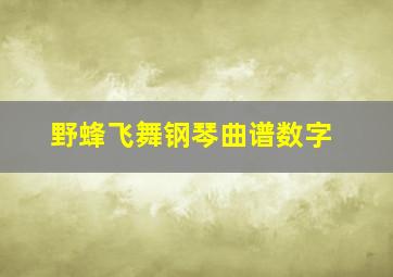 野蜂飞舞钢琴曲谱数字