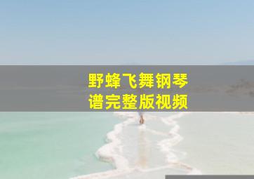 野蜂飞舞钢琴谱完整版视频