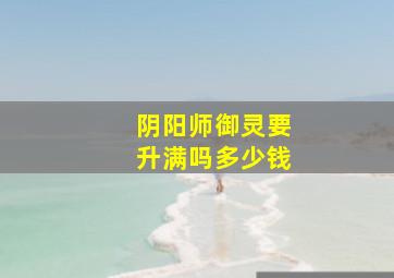 阴阳师御灵要升满吗多少钱