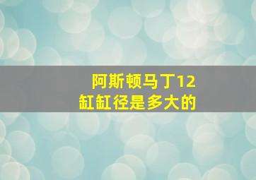 阿斯顿马丁12缸缸径是多大的