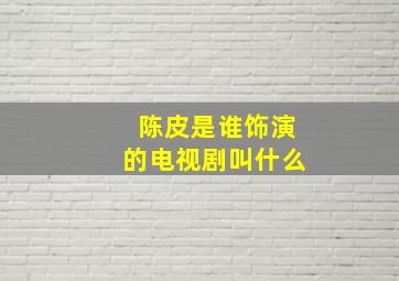 陈皮是谁饰演的电视剧叫什么