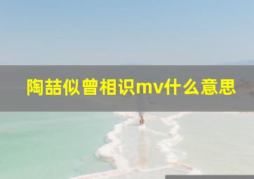 陶喆似曾相识mv什么意思