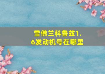 雪佛兰科鲁兹1.6发动机号在哪里