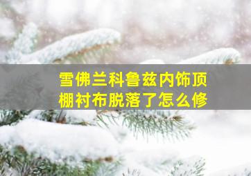 雪佛兰科鲁兹内饰顶棚衬布脱落了怎么修