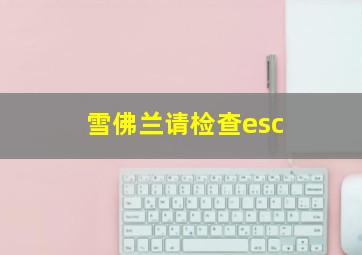 雪佛兰请检查esc