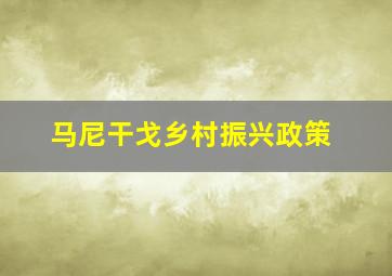 马尼干戈乡村振兴政策