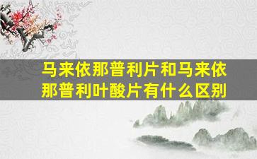 马来依那普利片和马来依那普利叶酸片有什么区别