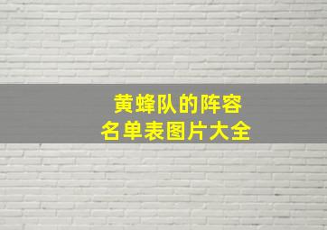 黄蜂队的阵容名单表图片大全