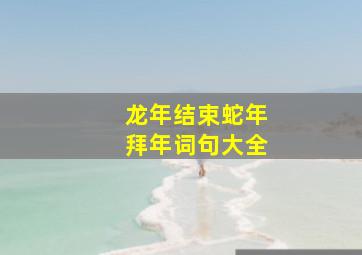 龙年结束蛇年拜年词句大全