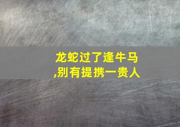 龙蛇过了逢牛马,别有提携一贵人