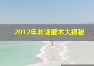 2012年刘谦魔术大揭秘