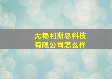 无锡利斯恩科技有限公司怎么样