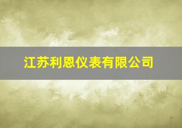 江苏利恩仪表有限公司